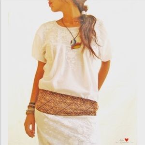 Mexican Dress Traditional Everyday White Tunic